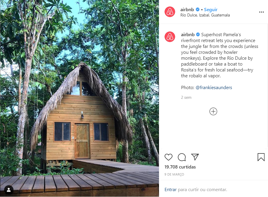 post on Airbnb social media Digital Marketing Example